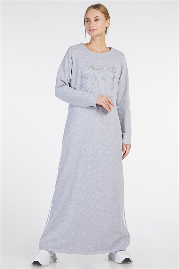 Grey - Printed Dress