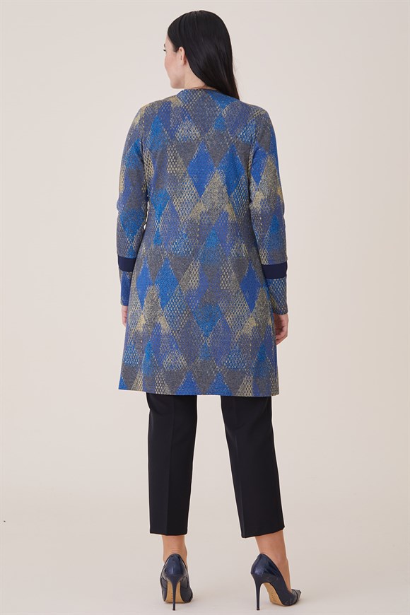 Sax - Simli Desenli Bluz Takım
