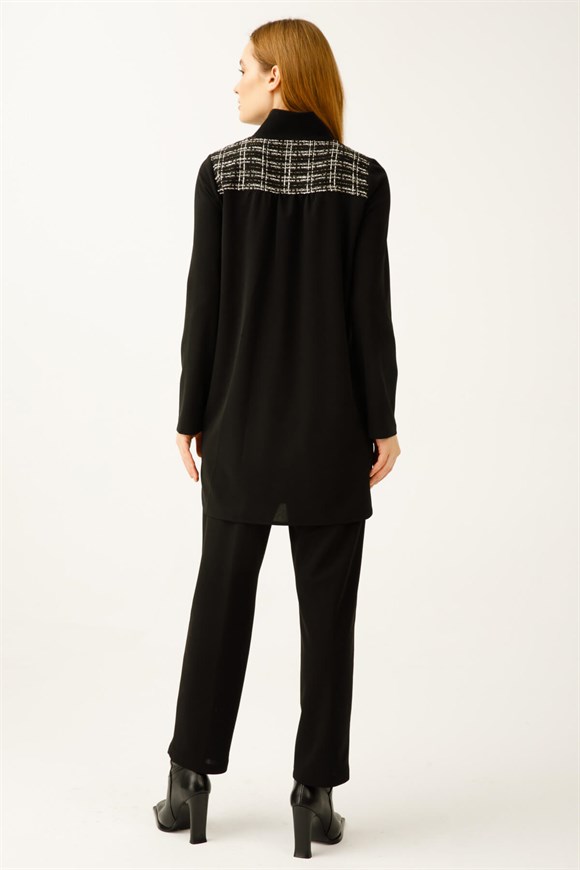 Chanel Kumaş İnci Düğme Detaylı Pantolon Ceket Takım  Siyah